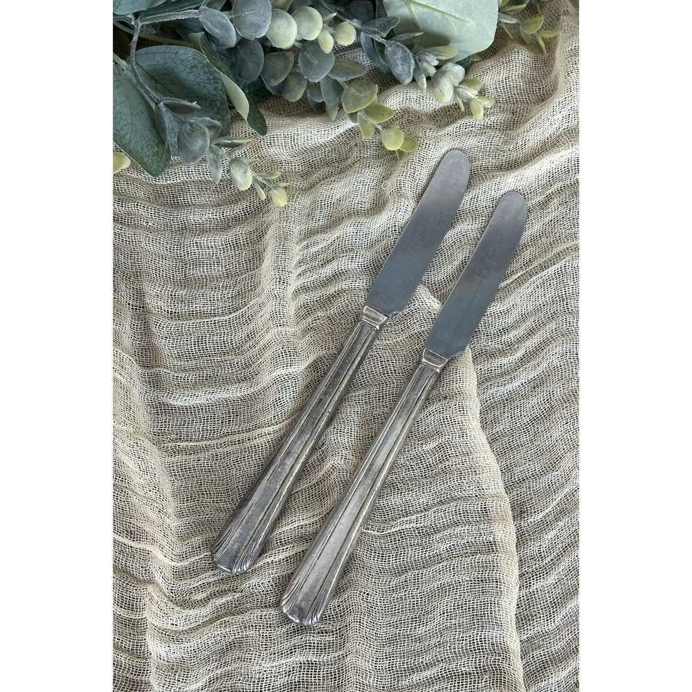 WM rogers ELTON 1940 Silverplate‎ French Hollow Grille KNIFE Star Eagle